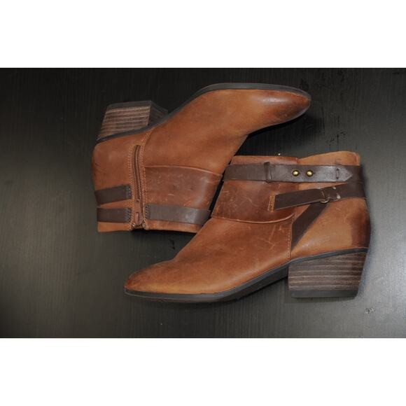 Clarks Spye Comet Brown Leather Ankle Booties Women’s 5.5 / EU 35.5 - Picture 6 of 13